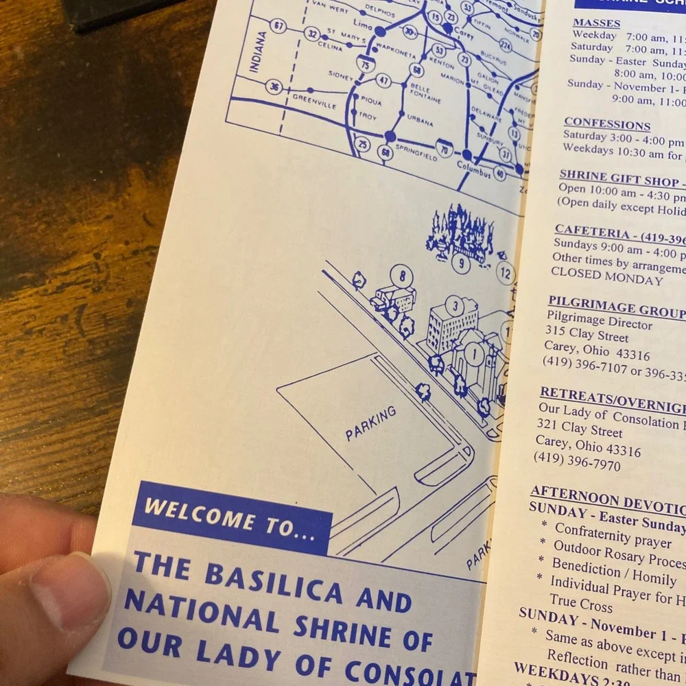 Our Lady of Consolation Shrine Guide Map Brochure Ohio Catholic Mary Marian
